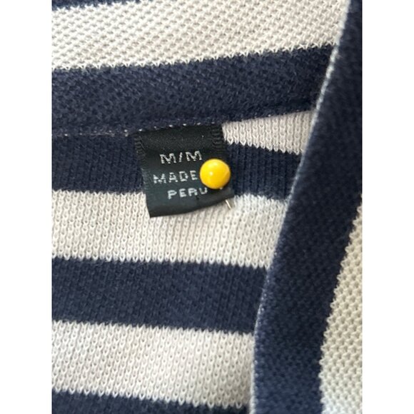 ATM Women's Stripped Dress Pima Cotton Cover-Up Pockets White Blue Size M - Picture 8 of 9